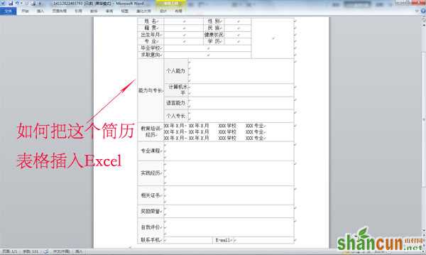 如何把word2010的表格复制到excel？ 山村