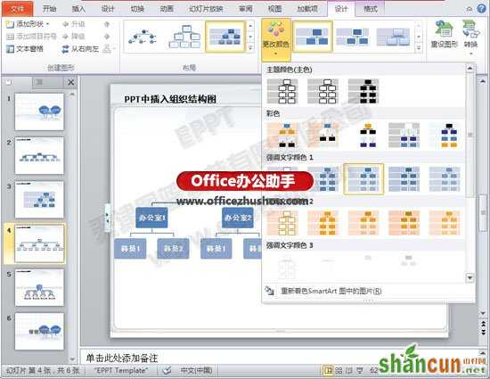 在PPT中快速制作3D组织机构图