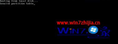 重装win7旗舰版系统后启动时提示invalid partition table的解决方法 山村