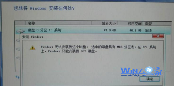 安装Win7提示“windows 无法安装到这个磁盘”怎么办 山村