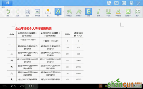 WPS移动版教你年终奖个税算法 山村