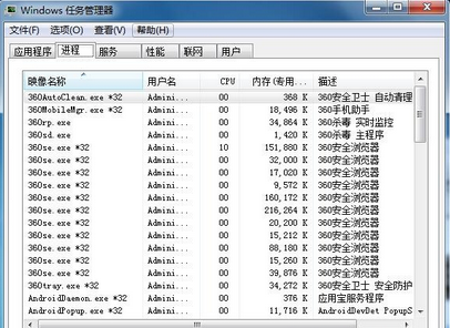 win7电脑中的任务管理器窗口没有进程这一栏怎么办？