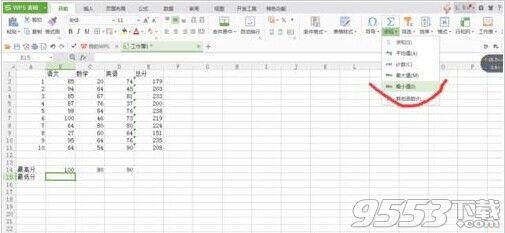 WPS表格中怎么求最大值和最小值?