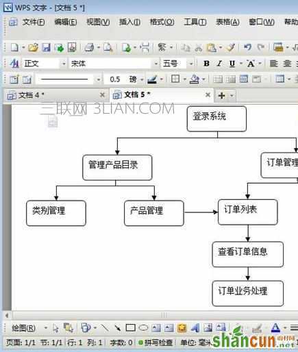 wps文字如何绘制流程图图文教程