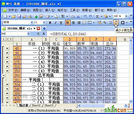 WPS表格制作学生成绩检测汇总表教程