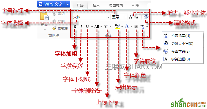 wps文字中使用字体技巧   山村