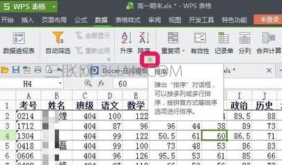 wps表格如何设置按成绩排名次