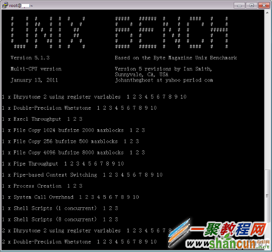 linux中利用UnixBench进行性能测试 山村