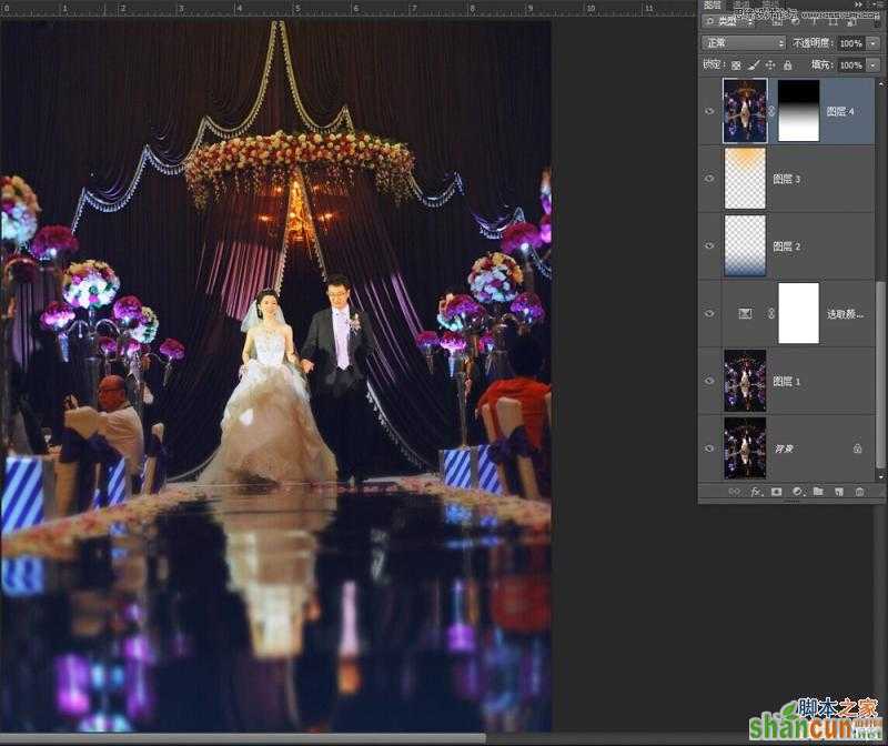 Photoshop详细解析室内婚片婚宴的整体色彩处理教程