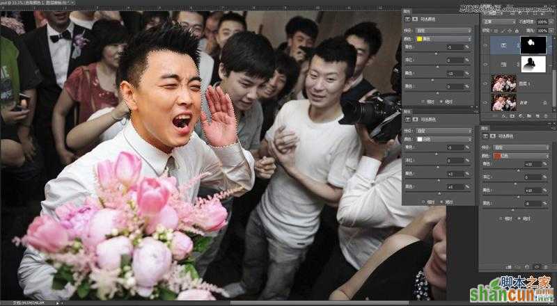 Photoshop详细解析室内婚片婚宴的整体色彩处理教程