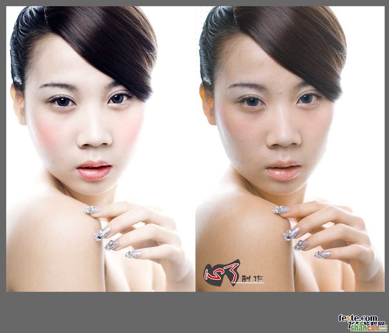 PS打造化妆品广告肌肤广告效果照片 山村
