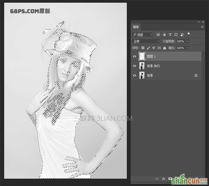 photoshop把人物照片转变成水彩画效果,PS教程,68ps联盟