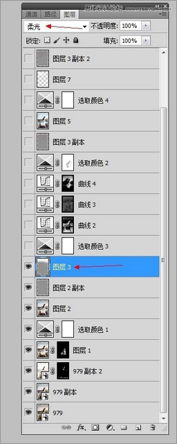 Photoshop调出外景人像高对比度冷色效果