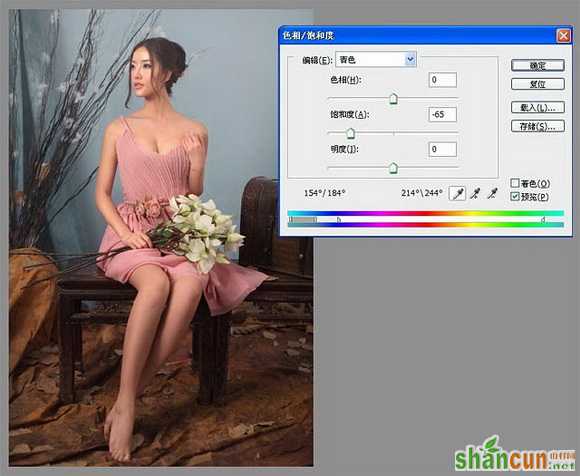 Photoshop给MM加上华丽柔美暗褐色