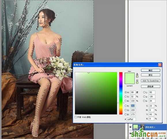 Photoshop给MM加上华丽柔美暗褐色