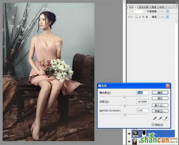 Photoshop给MM加上华丽柔美暗褐色