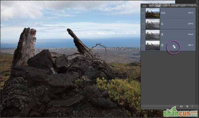 Photoshop调出风景照片冷色效果图,山村