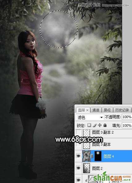 Photoshop调出外景人像照片冷色逆光效果图,PS教程,素材中国网