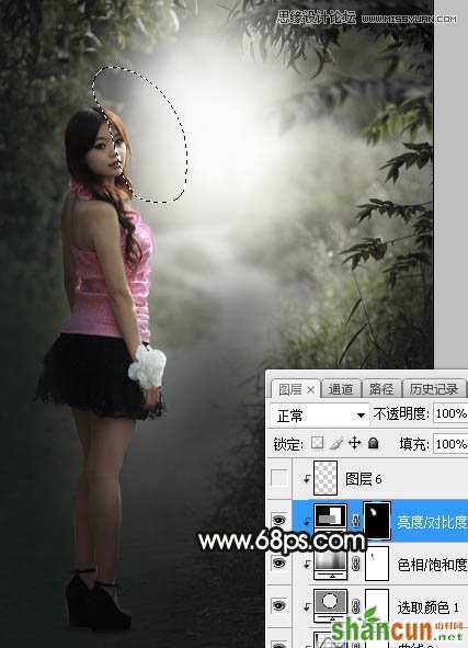 Photoshop调出外景人像照片冷色逆光效果图,PS教程,素材中国网