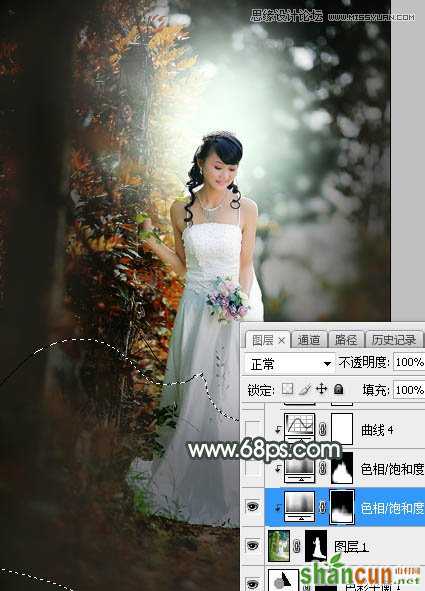 Photoshop调出婚纱外景照片唯美逆光效果,PS教程,素材中国网