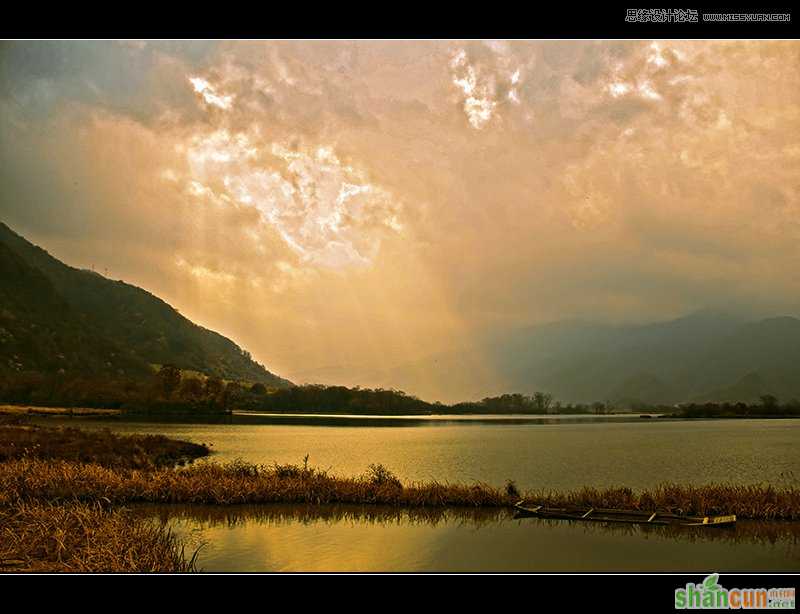 Photoshop怎么调出绚丽风景照效果   山村