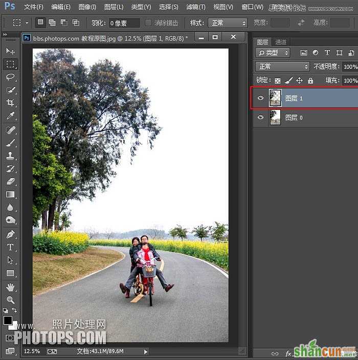 Photoshop调出外景数码照片清新色调,PS教程,素材中国 sccnn.com