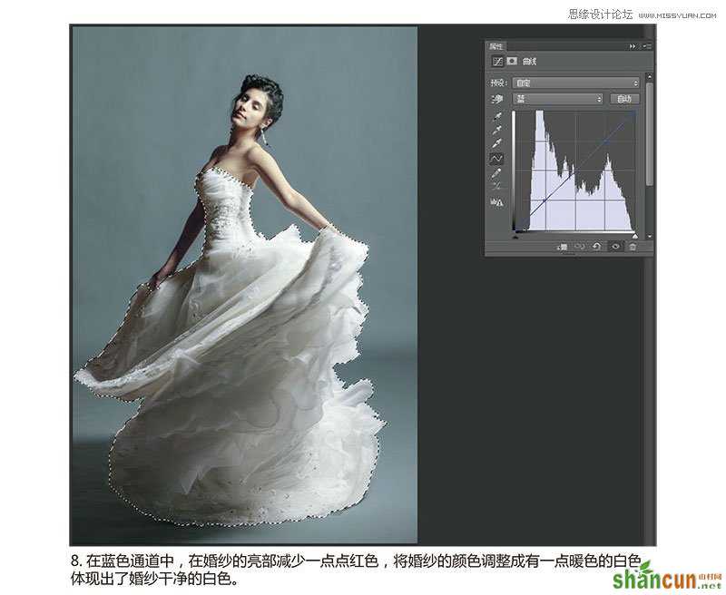 Photoshop调出婚纱照片唯美冷色效果,PS教程,思缘教程网