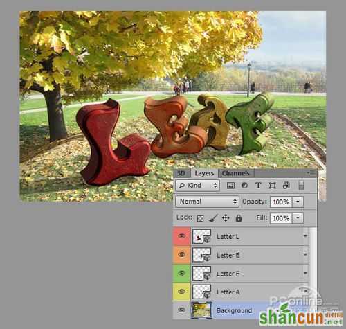 Photoshop CS6教程：用PS打造秋天3D