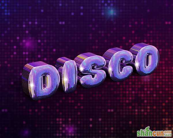 PS绘制设计超吸睛“disco”立体文字效果 山村