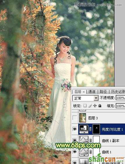 Photoshop调出外景婚片柔美韩风效果,PS教程,思缘教程网