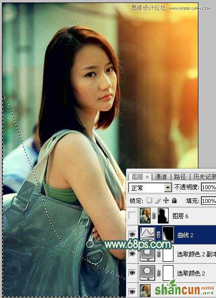 Photoshop给背包女孩添加怀旧漏光效果,PS教程