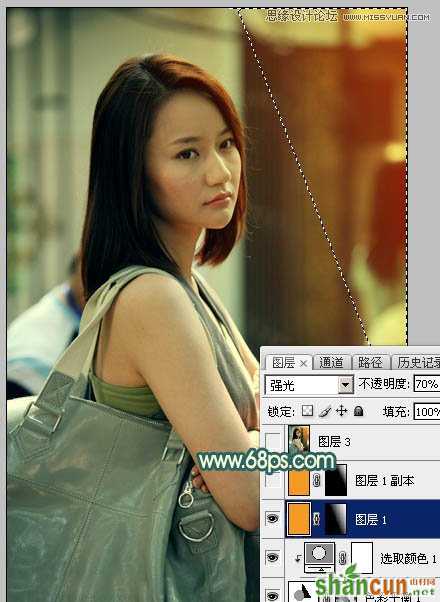 Photoshop给背包女孩添加怀旧漏光效果,PS教程