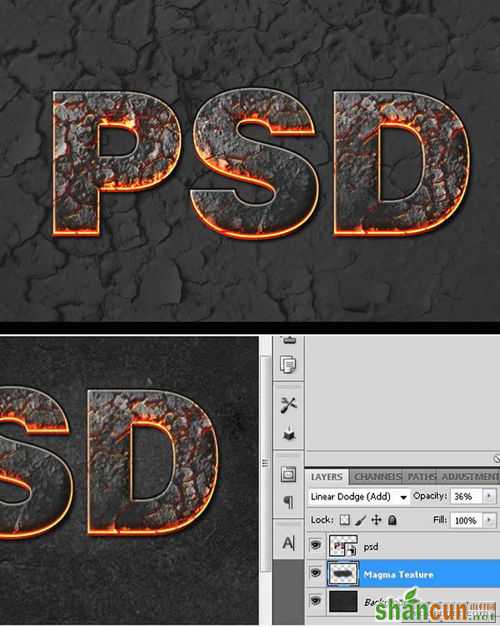 PS教程：Photoshop制作爆裂熔岩文字特效