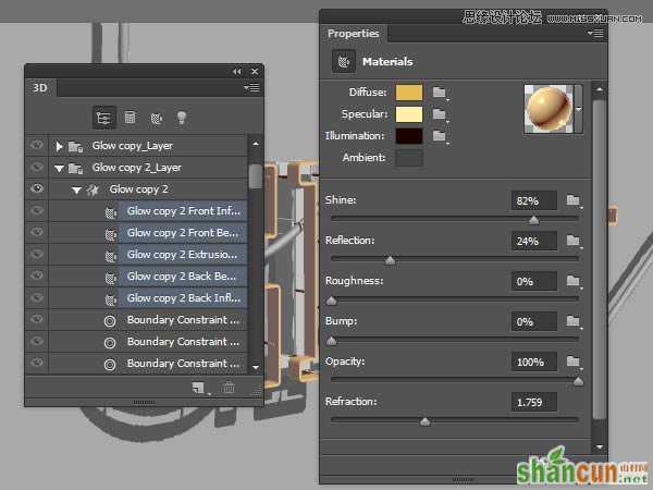 Photoshop绘制超酷的3D门牌艺术字教程,破洛洛