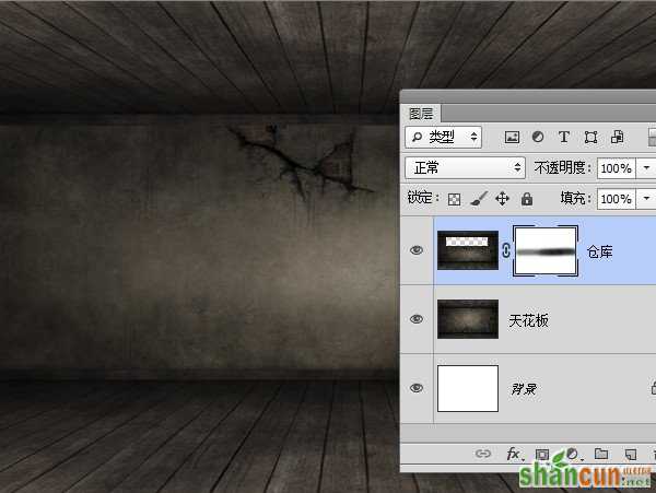 Photoshop打造古典立体木纹字效果