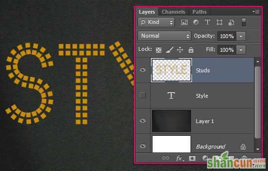 Simple Studded Text Effect step 5