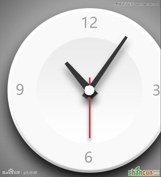 Photoshop绘制盘子形状的钟表效果,PS教程,思缘教程网