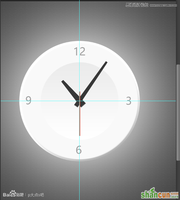 Photoshop绘制盘子形状的钟表效果,PS教程,思缘教程网