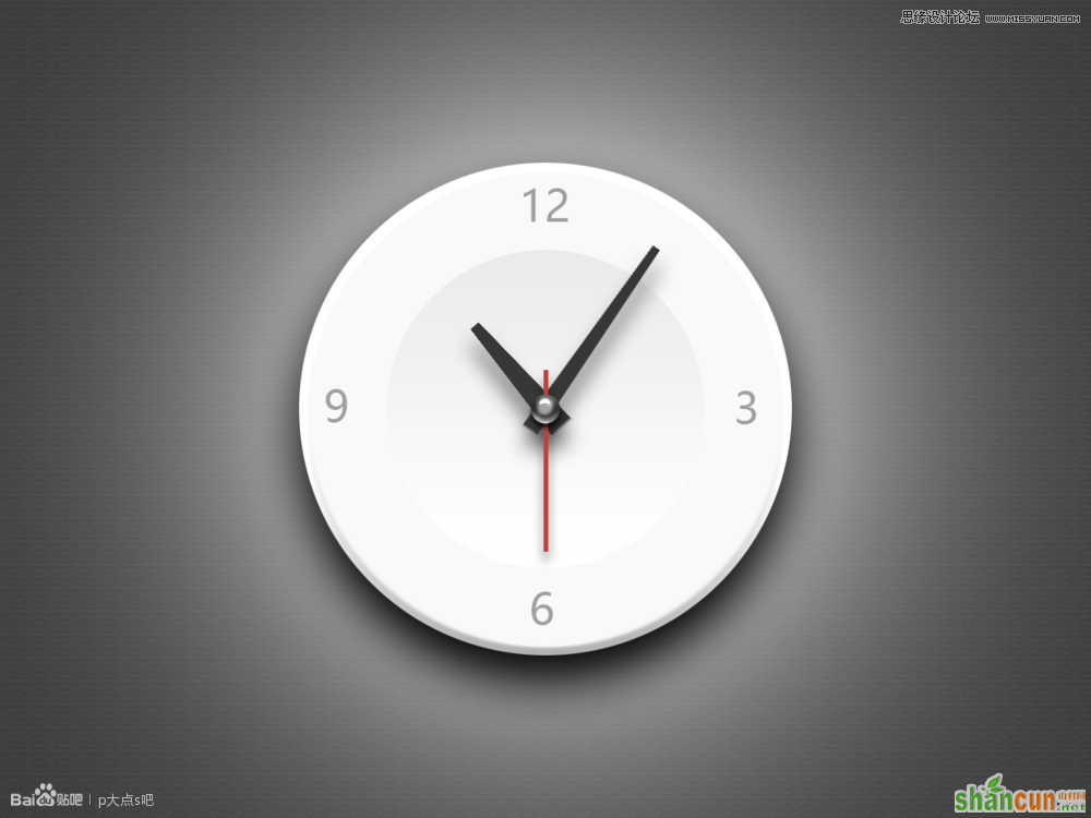 Photoshop绘制盘子形状的钟表效果,PS教程,思缘教程网