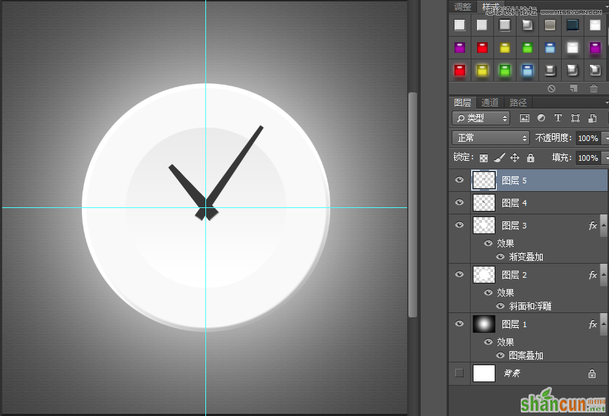Photoshop绘制盘子形状的钟表效果,PS教程,思缘教程网