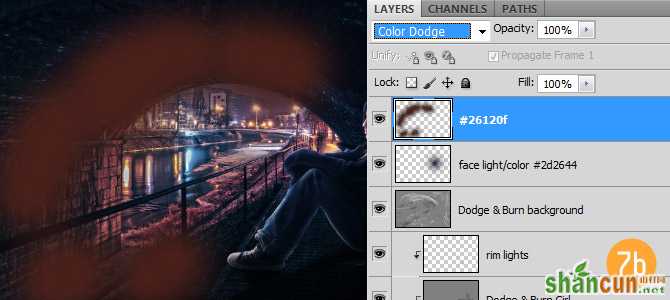 7b color 2 在Photoshop中合成非常唯美的女孩与桥夜景图