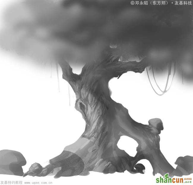 PS鼠绘梦幻魔法师场景 山村网 鼠绘教程