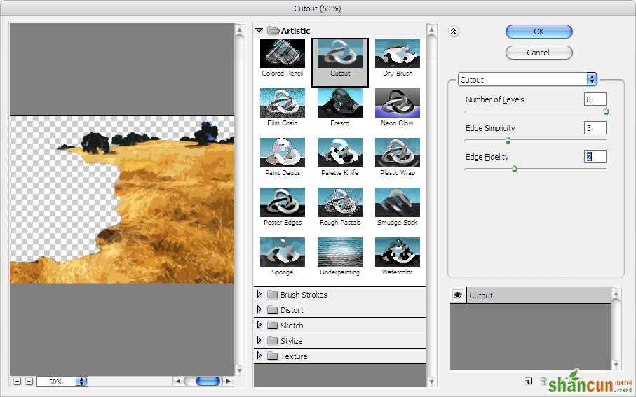 Use Photoshop's filters to make simple illustrations – understanding Cutout Filter