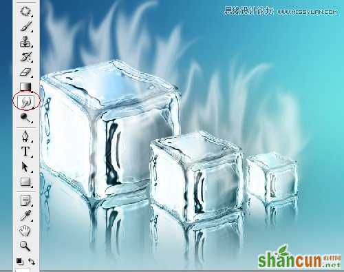 Photoshop巧用滤镜制作出清凉的冰块效果,破洛洛
