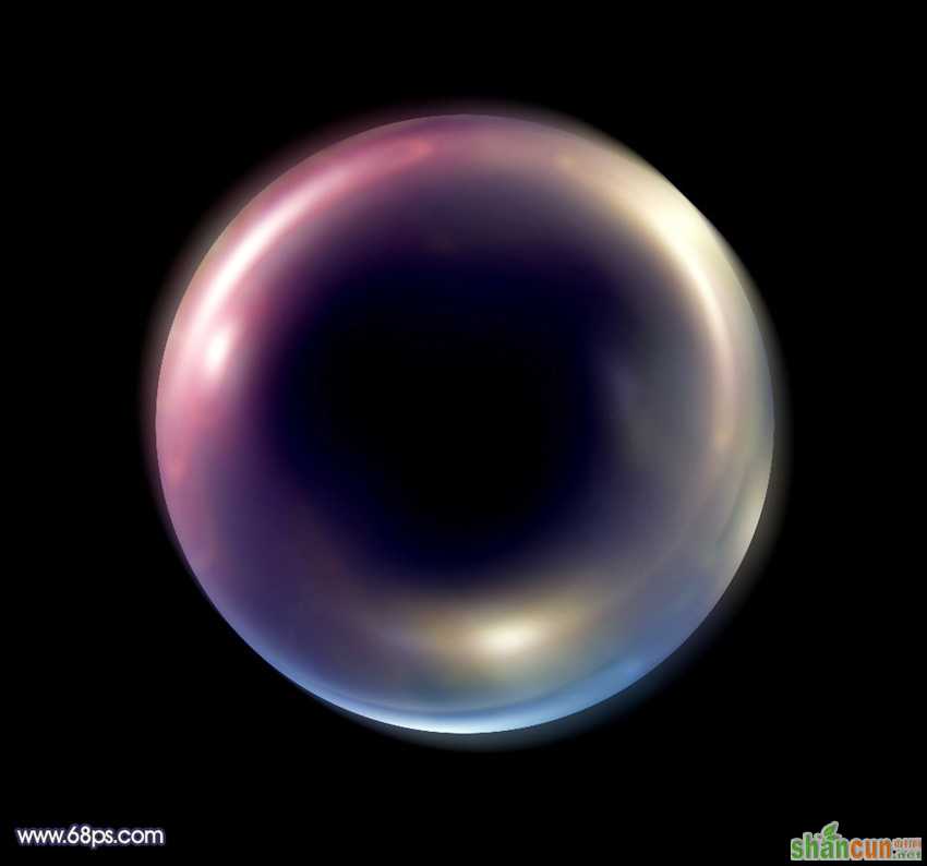 Photoshop利用滤镜制作漂亮的大气泡效果 山村