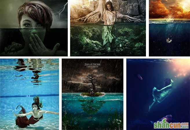Photoshop合成唯美的水下人像设计教程