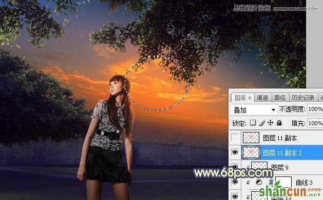 Photoshop给外景照片添加夕阳美景效果图,PS教程,素材中国网