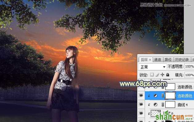 Photoshop给外景照片添加夕阳美景效果图,PS教程,素材中国网