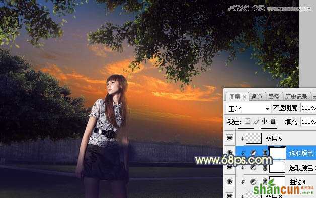 Photoshop给外景照片添加夕阳美景效果图,PS教程,素材中国网