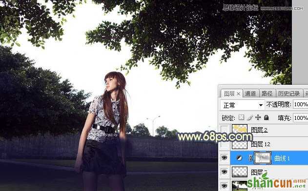 Photoshop给外景照片添加夕阳美景效果图,PS教程,素材中国网